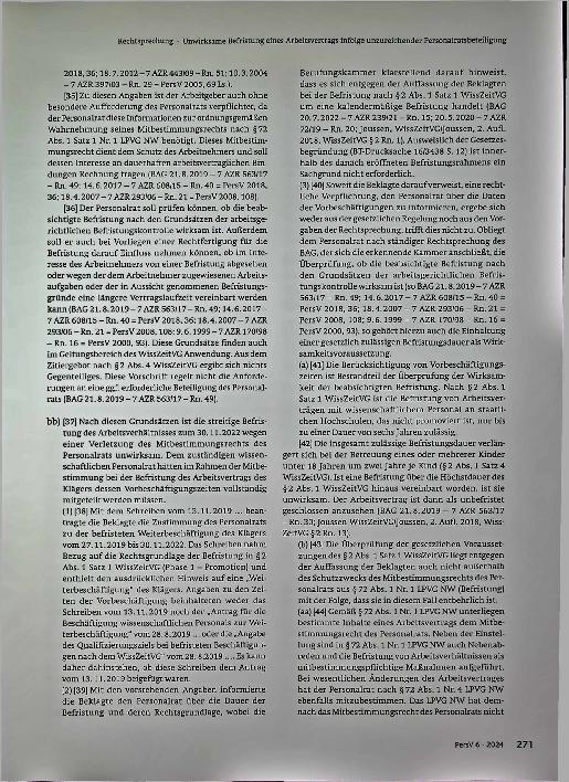 Vorschauseite 3: Unwirksame Befristung eines Arbeitsvertrags infolge unzureichender Personalratsbeteiligung