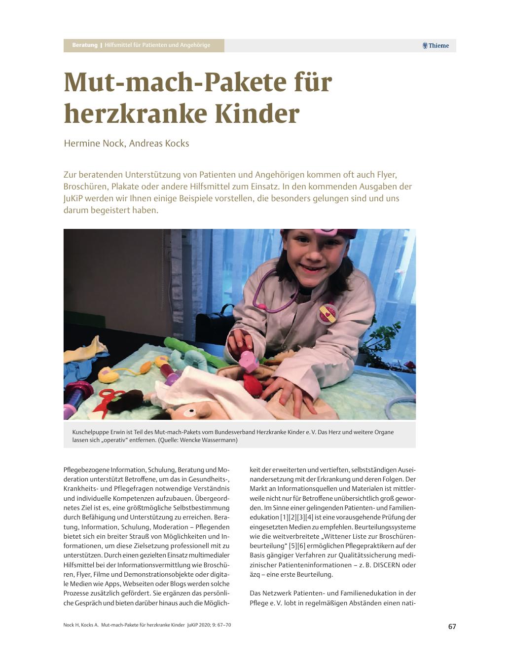 Vorschauseite 1: Mut-mach-Pakete für herzkranke Kinder