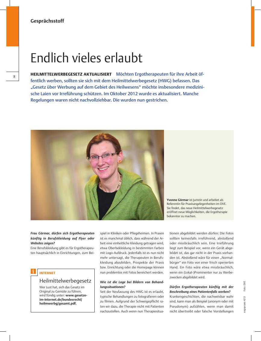 Vorschauseite 1: Heilmittelwerbegesetz aktualisiert ? Endlich vieles erlaubt