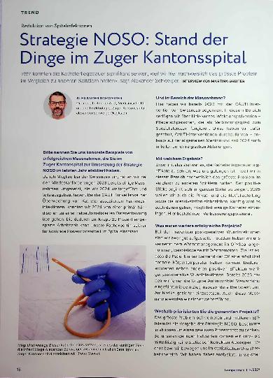 Vorschauseite 1: Strategie NOSO: Stand der Dinge im Zuger Kantonsspital