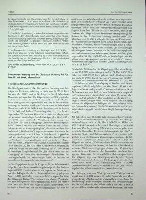 Vorschauseite 2: Keine Rentenversicherungspflicht nach § 1 Satz 1 Nr. 2 a SGB VI trotz Umwidmung und Werkstattverträgen (§ 219 Abs. 3 SGB IX) - Förderbereich bleibt Förderbe reich