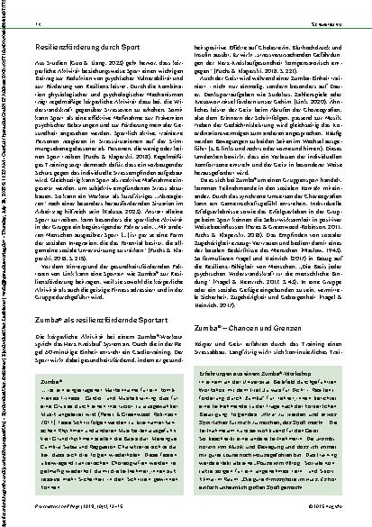 Vorschauseite 2: Resilienzförderung durch Sport Bewegung, die gut tut