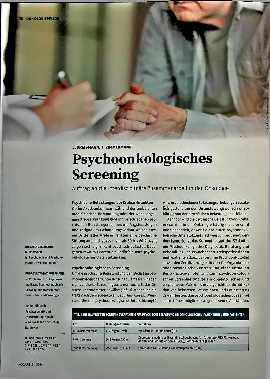 Vorschauseite 1: Psychoonkologisches Screening