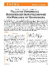 Vorschauseite 1: Palliative Versorgung: Barrieren der Inanspruchnahme für Menschen mit Behinderung