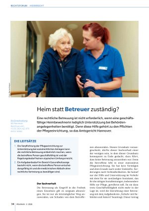 Vorschauseite 1: Heim statt Betreuer zuständig?