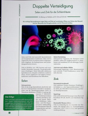Vorschauseite 1: Doppelte Verteidigung Selen und Zink für die Schleimhäute