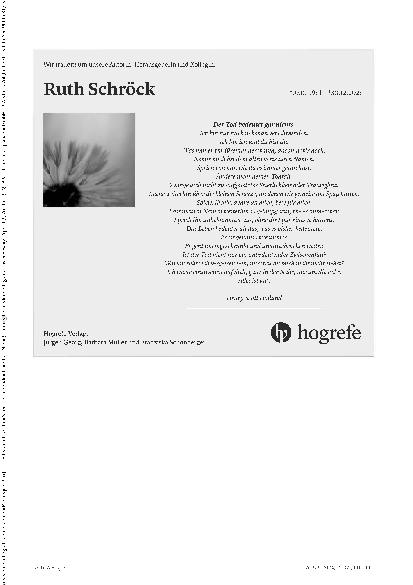 Vorschauseite 2: Persönliche Gedanken zum Tod von Ruth Schröck