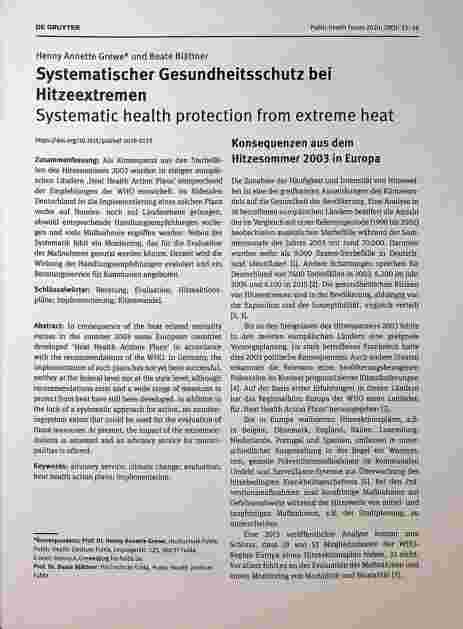 Vorschauseite 1: Systematischer Gesundheitsschutz bei Hitzeextremen