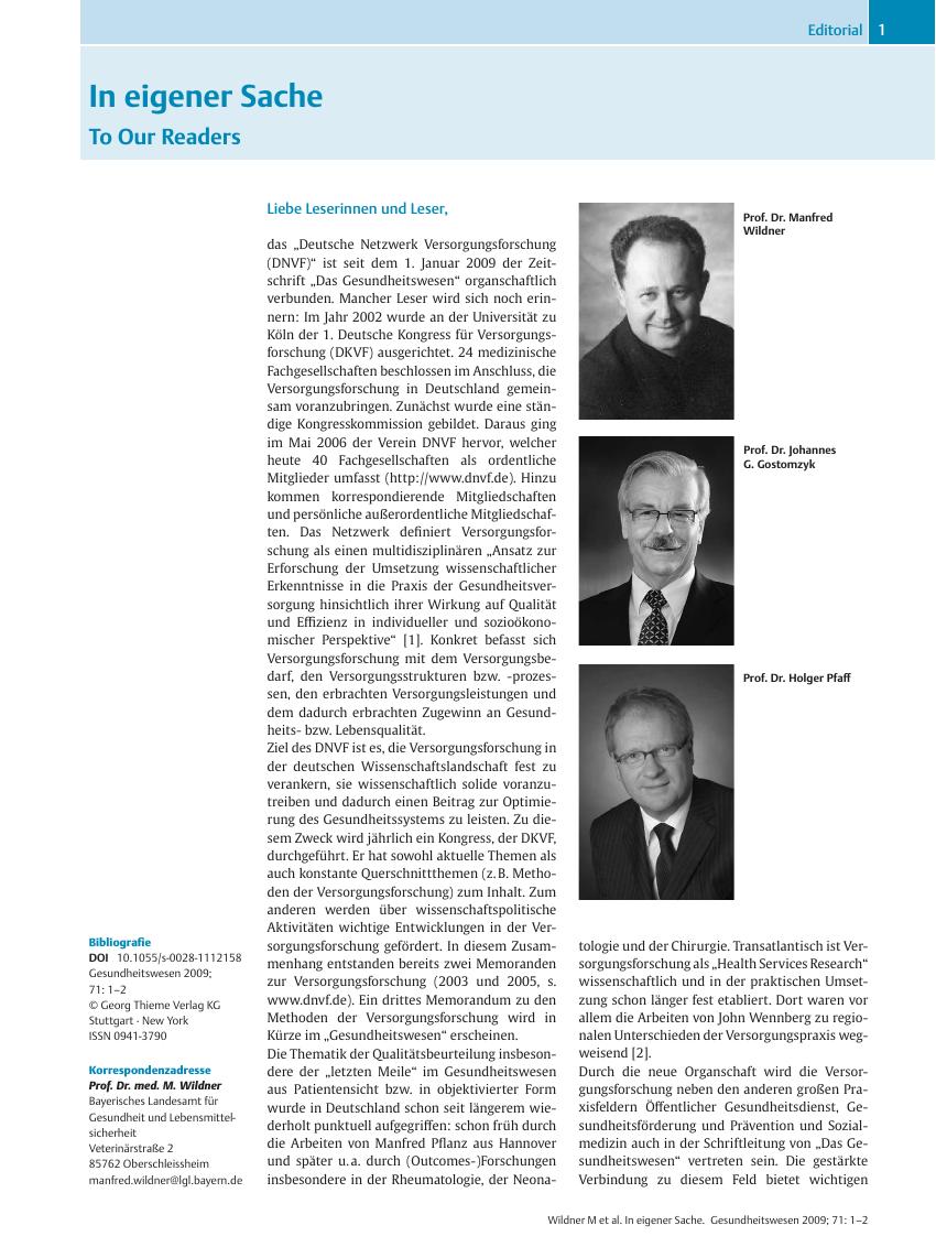 Vorschauseite 1: In eigener Sache