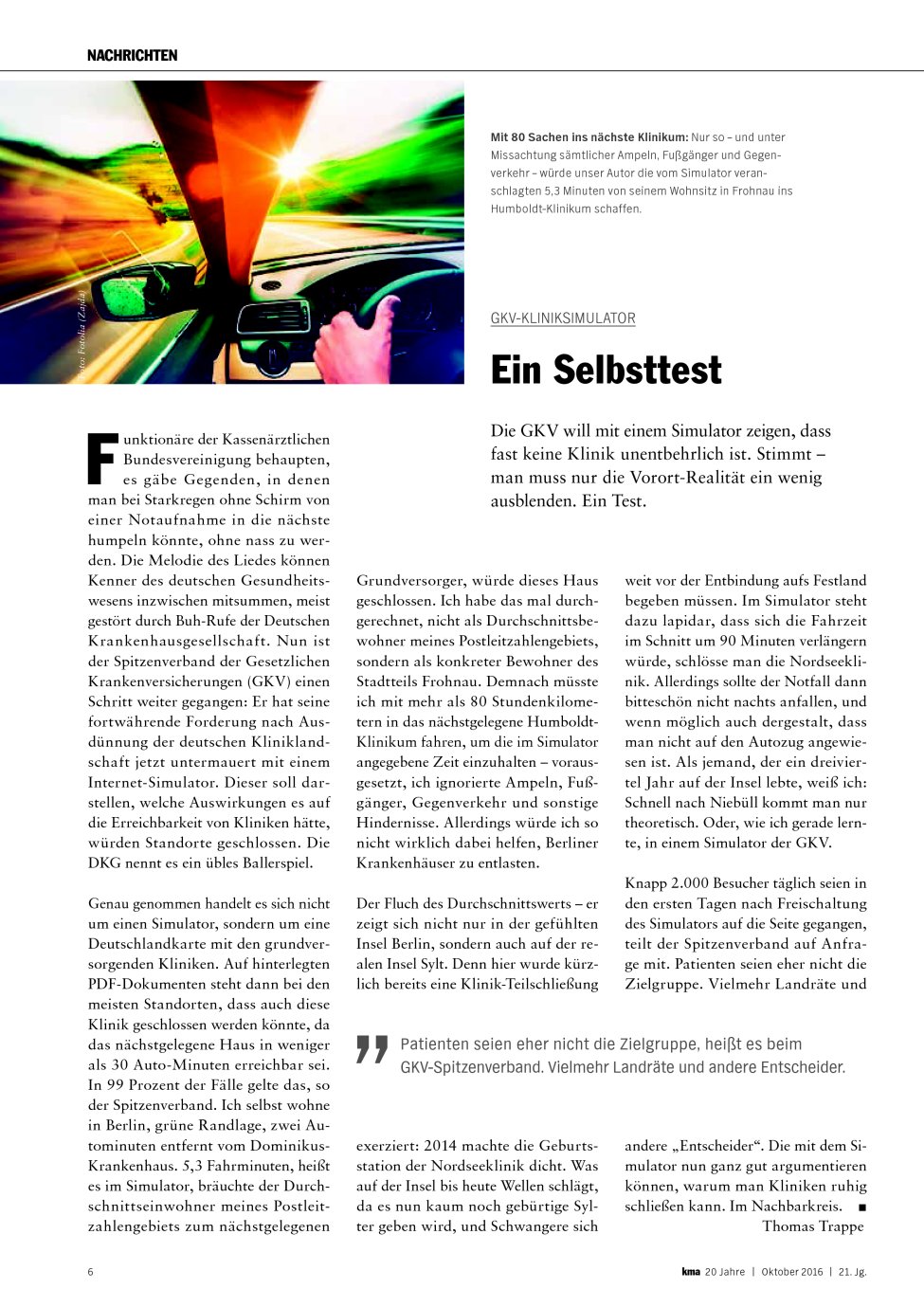 Vorschauseite 1: GKV-Kliniksimulator: Ein Selbsttest
