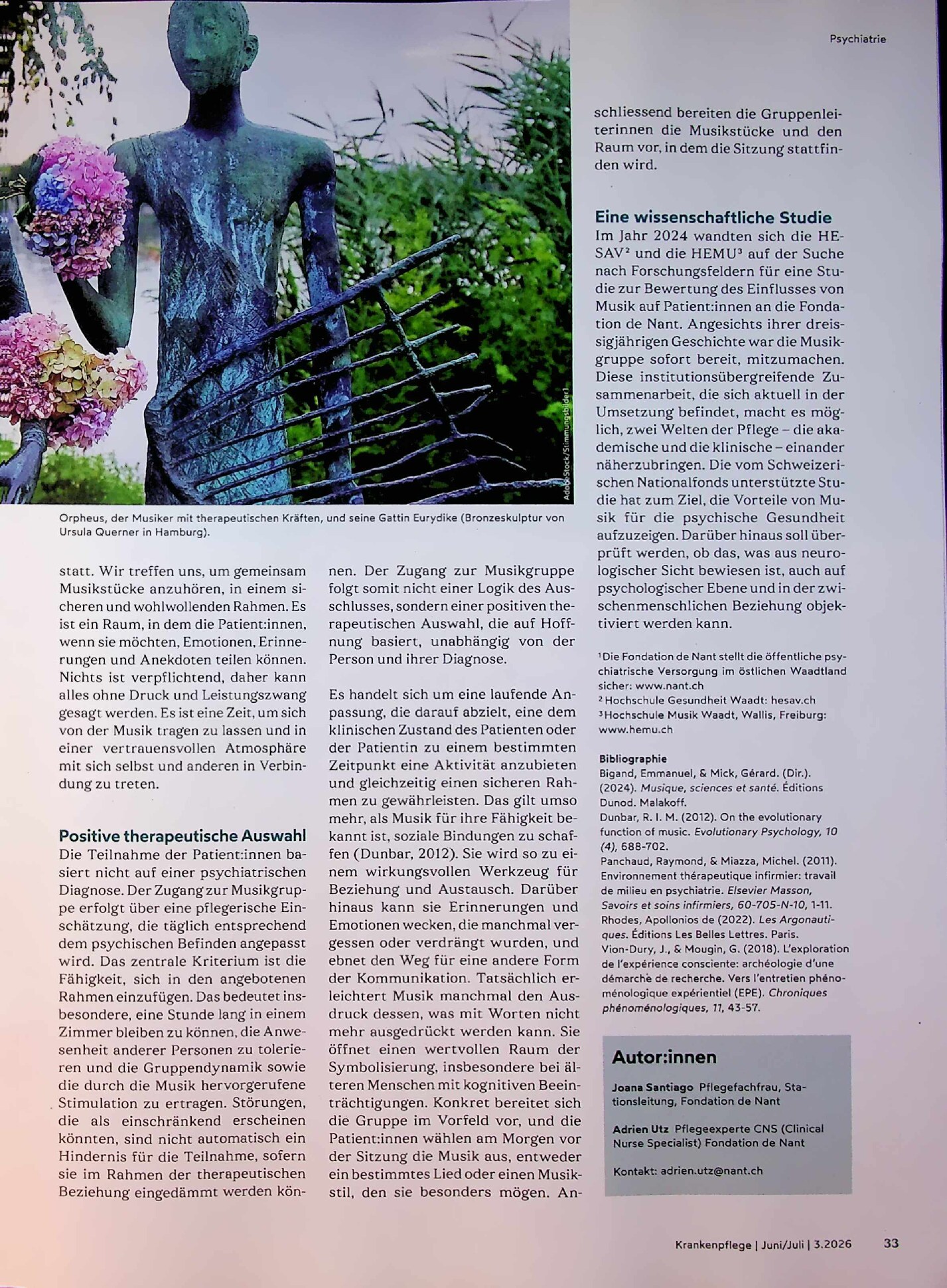 Vorschauseite 2: Gemeinsames Musikhören in der Gerontopsychiatrie