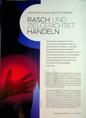 Vorschauseite 1: Unspezifischer Brustschmerz. Rasch und zielgeichtet handeln