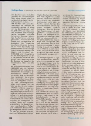 Vorschauseite 2: Zur Gewährung einer Rente wegen einer Minderung der Erwerbsfähigkeit aufgrund der Folgen einer Covid-19- Infektion