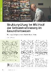Vorschauseite 1: Strukturprüfung im Blickfeld der Entbürokratisierung im Gesundheitswesen. Wichtige Aufgaben einer Krankenhausreform.