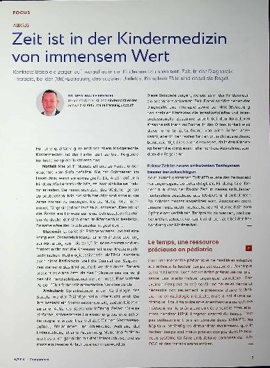 Vorschauseite 1: Zeit ist in der Kindermedizin von immensem Wert.