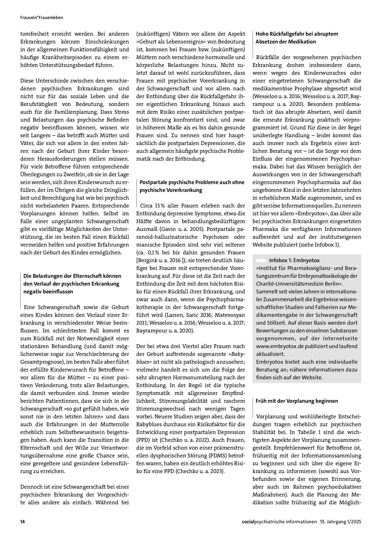 Vorschauseite 2: Psychische Erkrankung und Mutterschaft, Vorplanung, soziale Unterstützung, medikamentöse Rückfallprophylaxe