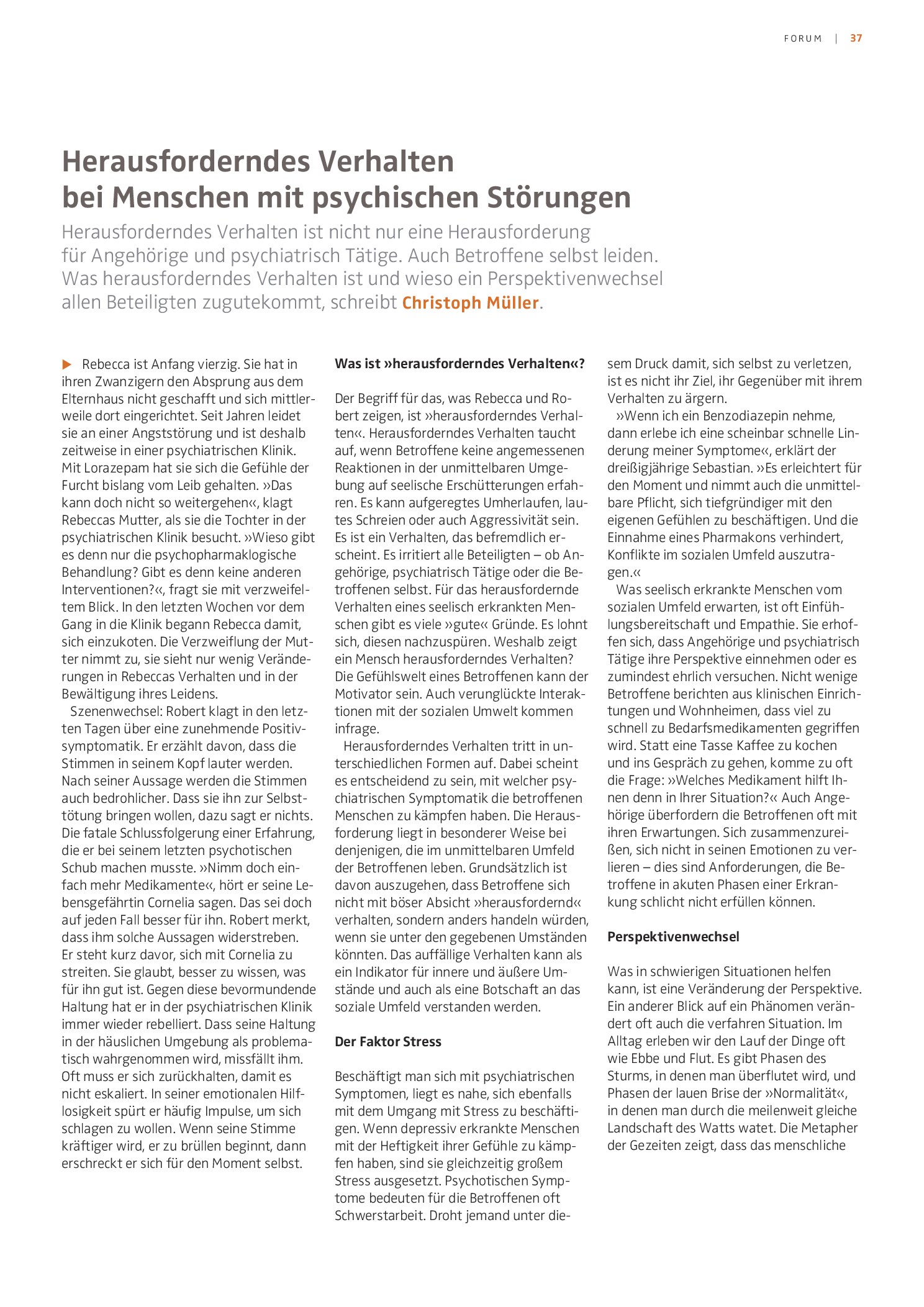 Vorschauseite 1: Herausforderndes Verhalten bei Menschen mit psychischen Störungen