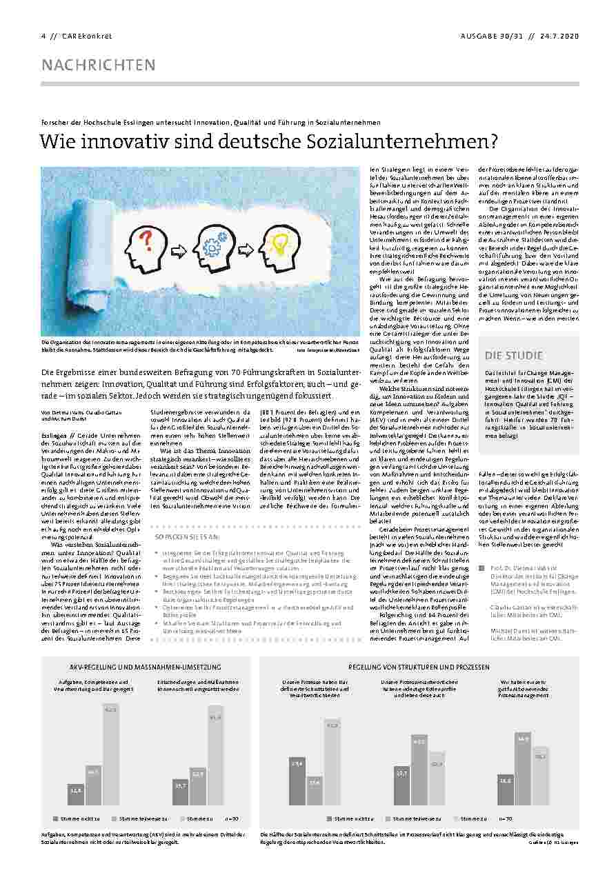 Vorschauseite 1: Wie innovativ sind deutsche Sozialunternehmen?