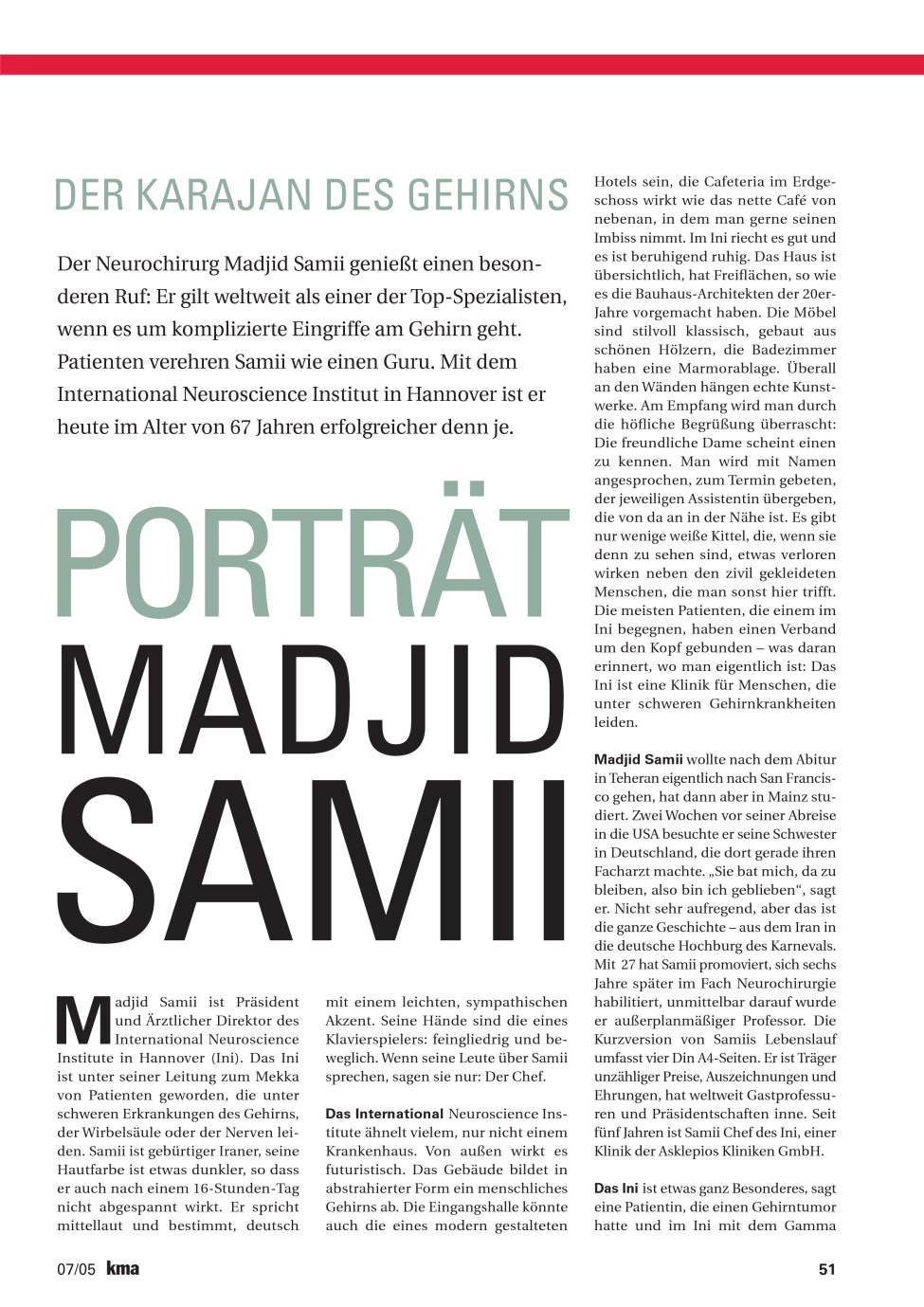 Vorschauseite 1: Porträt Madjid Samii