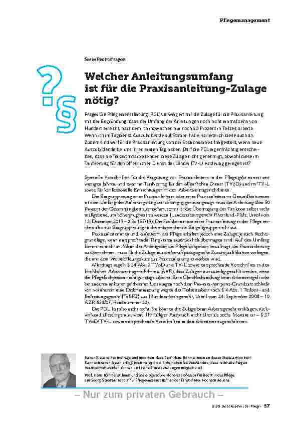 Vorschauseite 1: Welcher Anleitungsumfang ist für die Praxisanleitungszulage nötig?