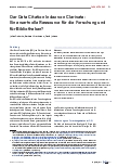 Vorschauseite 1: Der Data Citation Index von Clarivate: Eine wertvolle Ressource für die Forschung und für Bibliotheken?
