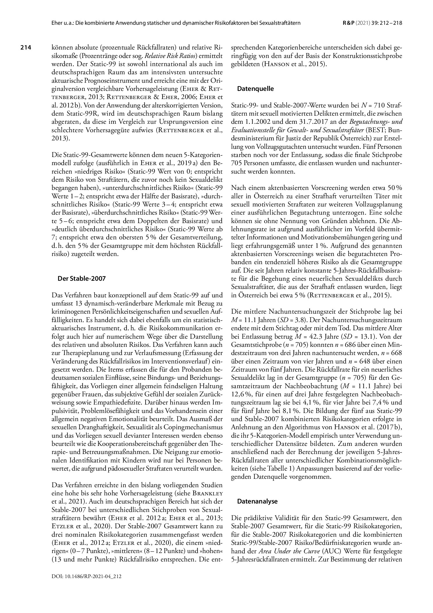 Vorschauseite 3: Die kombinierte Anwendung statischer und dynamischer Risikofaktoren bei Sexualstraftätern