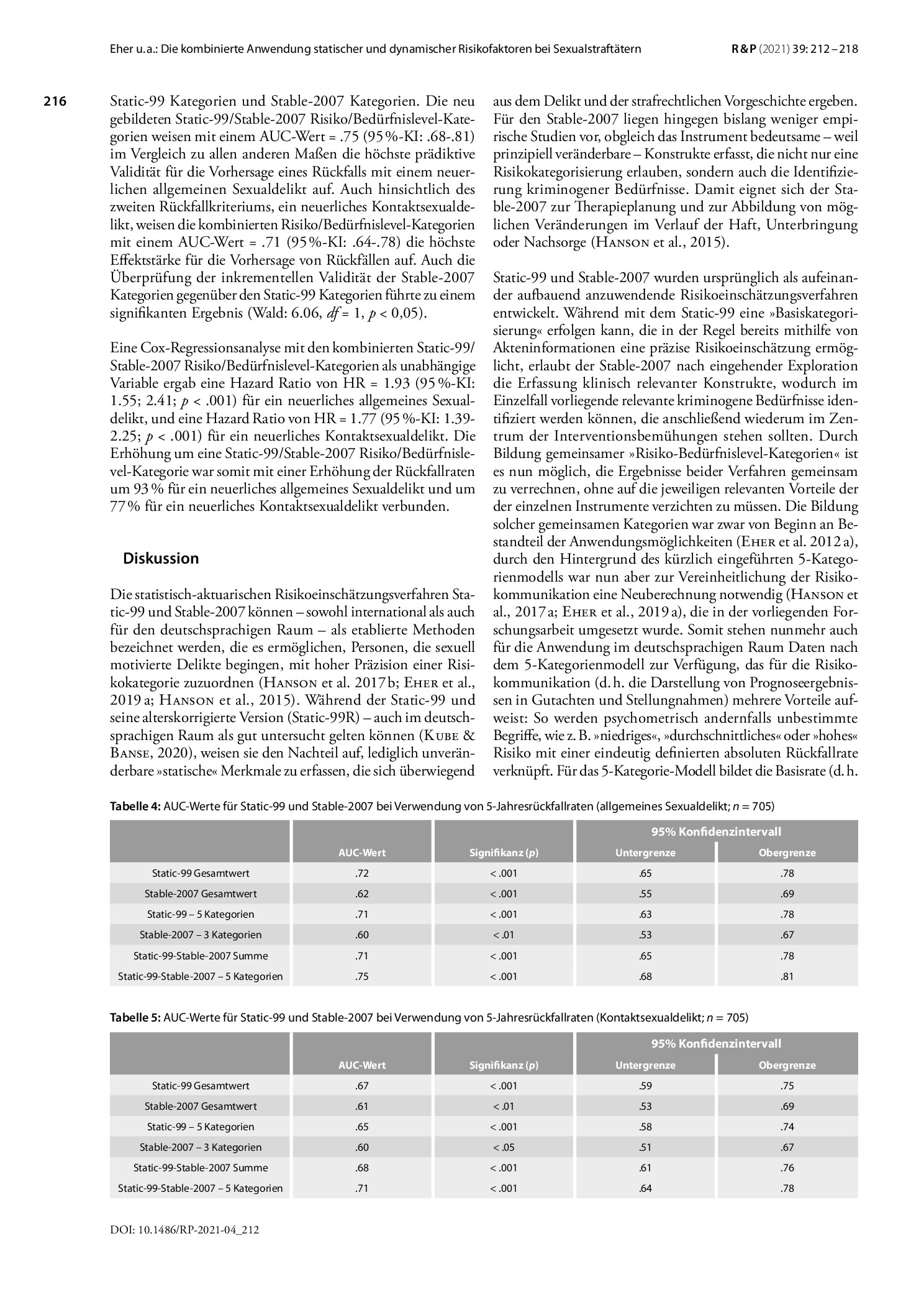 Vorschauseite 5: Die kombinierte Anwendung statischer und dynamischer Risikofaktoren bei Sexualstraftätern