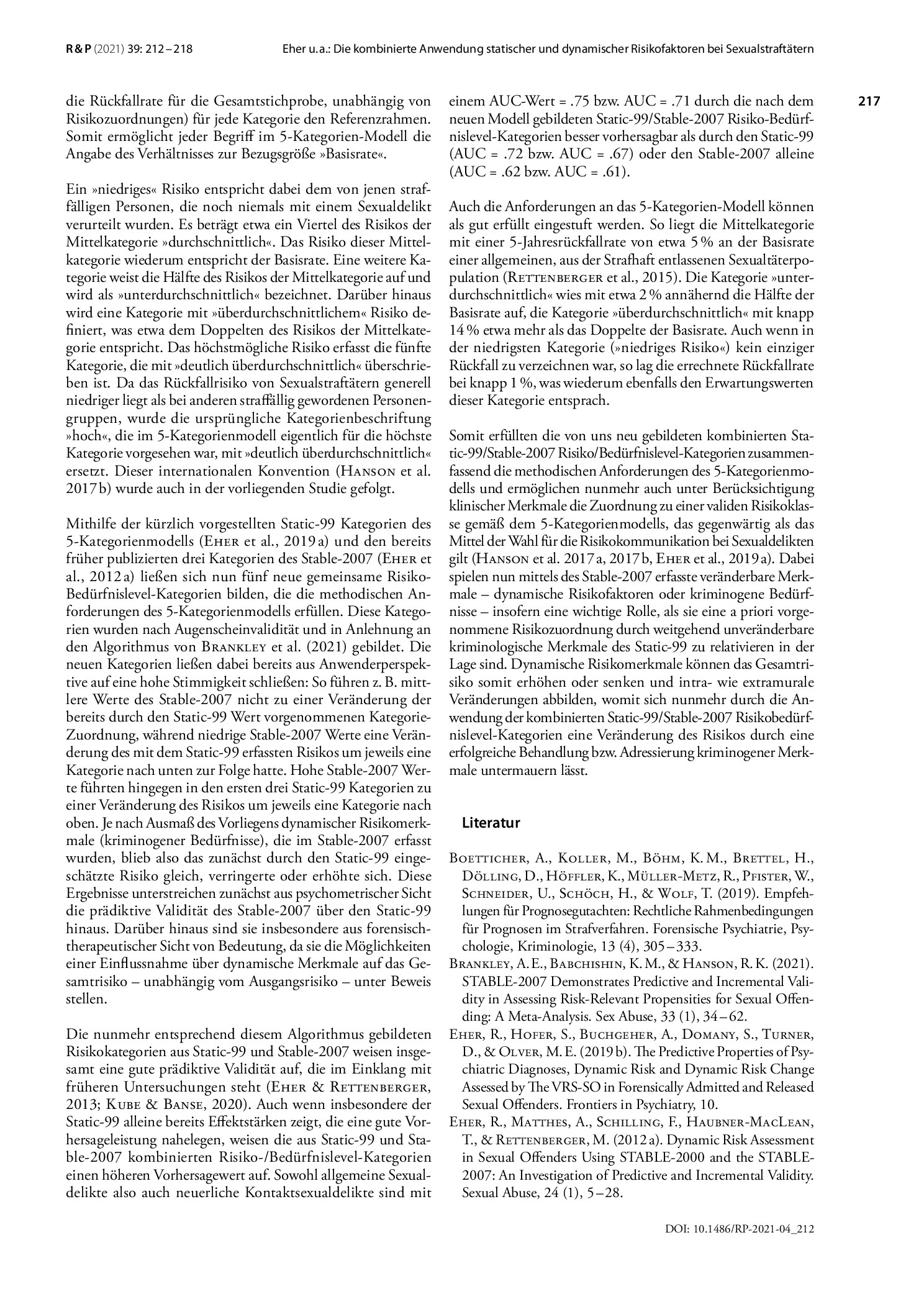 Vorschauseite 6: Die kombinierte Anwendung statischer und dynamischer Risikofaktoren bei Sexualstraftätern