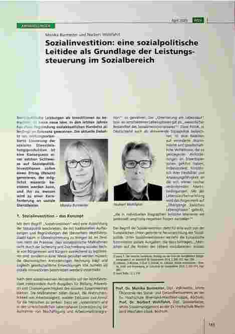 Vorschauseite 1: Sozialinvestition: eine sozialpolitische Leitidee als Grundlage der Leistungssteuerung im Sozialbereich
