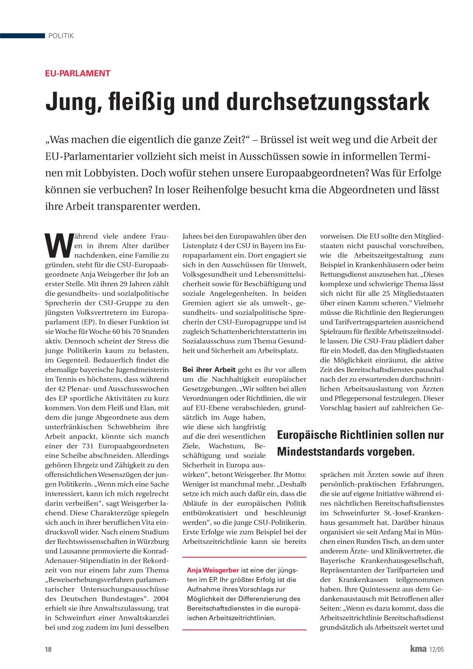 Vorschauseite 1: Jung, fleißig und durchsetzungsstark