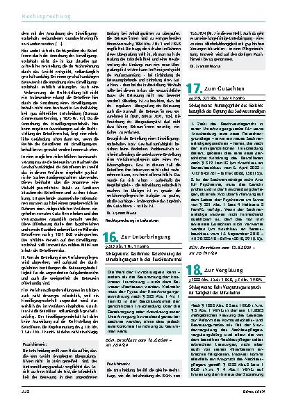 Vorschauseite 2: 15. Zum Einwilligungsvorbehalt Schlagworte: Einwilligungsvorbehalt trotz Geschäftsunfähigkeit und frühere Überprüfung der Betreuung