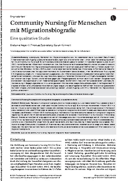 Vorschauseite 1: Community Nursing für Menschen mit Migrationsbiografie