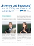 Vorschauseite 2: "Symposium Schmerz und Bewegung" am 18. IFK-Tag der Wissenschaft in Hildesheim