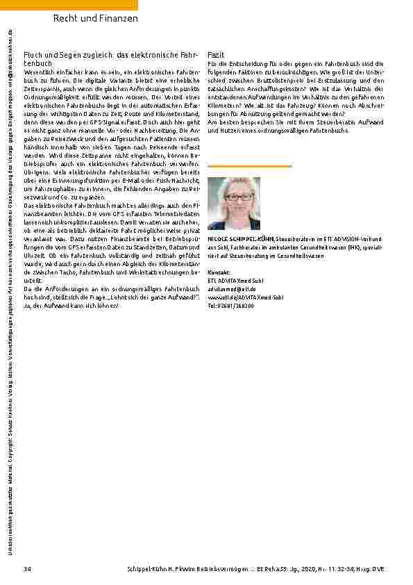 Vorschauseite 3: Pkw im Betriebsvermögen: Ein-Prozent-Regelung oder Fahrtenbuch?