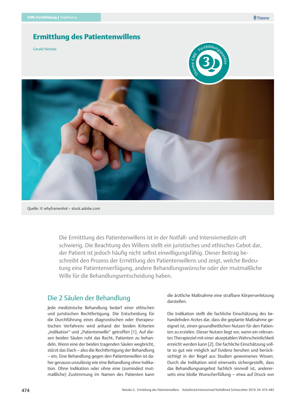 Vorschauseite 1: Ermittlung des Patientenwillens