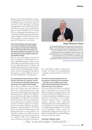 Vorschauseite 2: Wir erwarten, dass das Pflegeberufegesetz konsequent umgesetzt wird