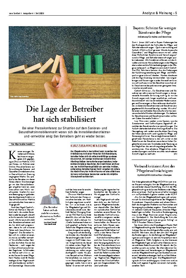 Vorschauseite 1: Die Lage der Betreiber hat sich stabilisiert.