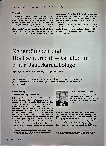 Vorschauseite 1: Nebentätigkeit und Hochschulrecht — Geschichte einer Dauerkarambolage