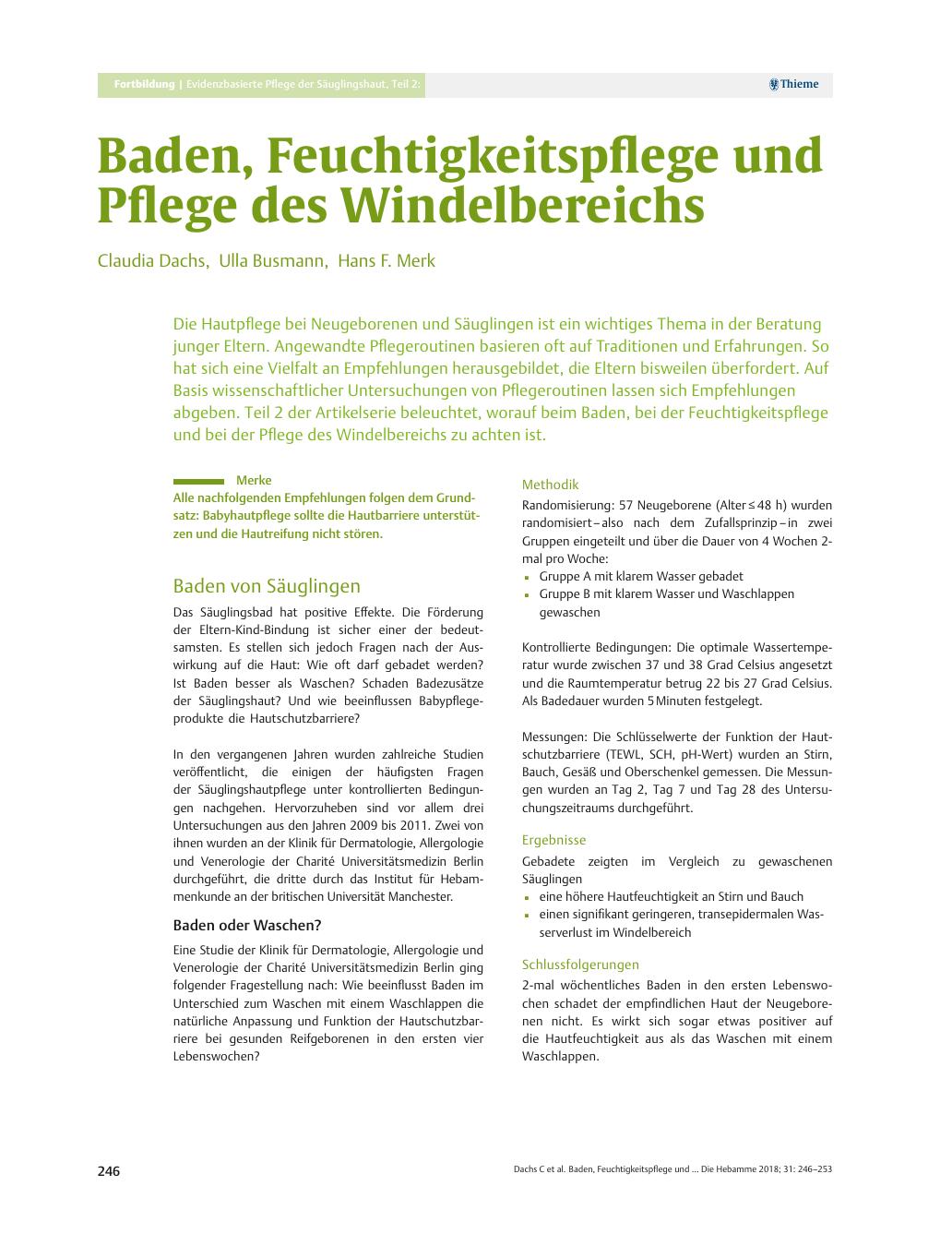 Vorschauseite 1: Baden, Feuchtigkeitspflege und Pflege des Windelbereichs