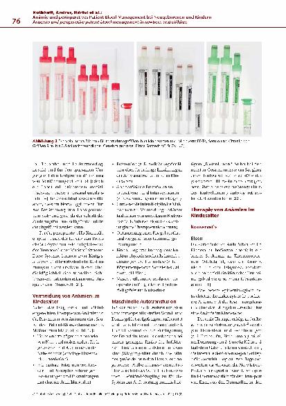 Vorschauseite 5: Anämie und perioperatives Patient Blood Management bei Neugeborenen und Kindern