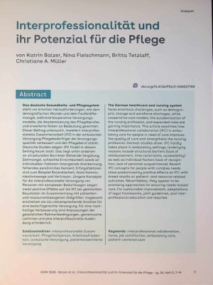 Vorschauseite 1: Interprofessionalität und ihr Potenzial für die Pflege