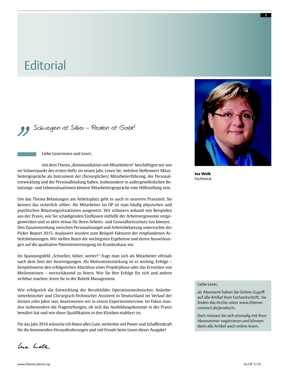 Vorschauseite 1: Editorial