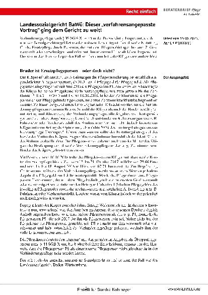 Vorschauseite 2: Beraterbrief Pflege Heft 7-2024