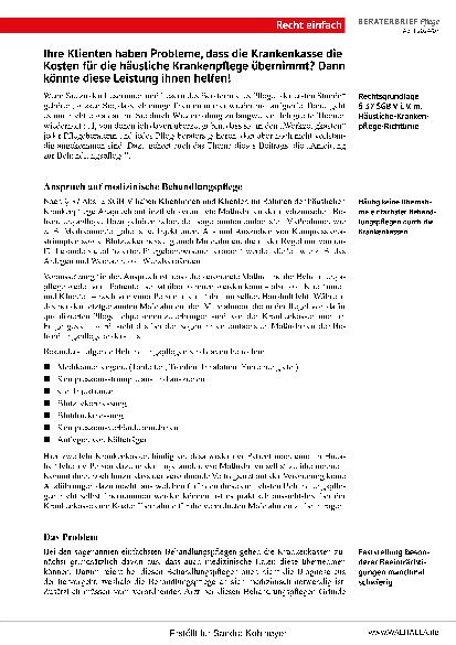 Vorschauseite 4: Beraterbrief Pflege Heft 7-2024
