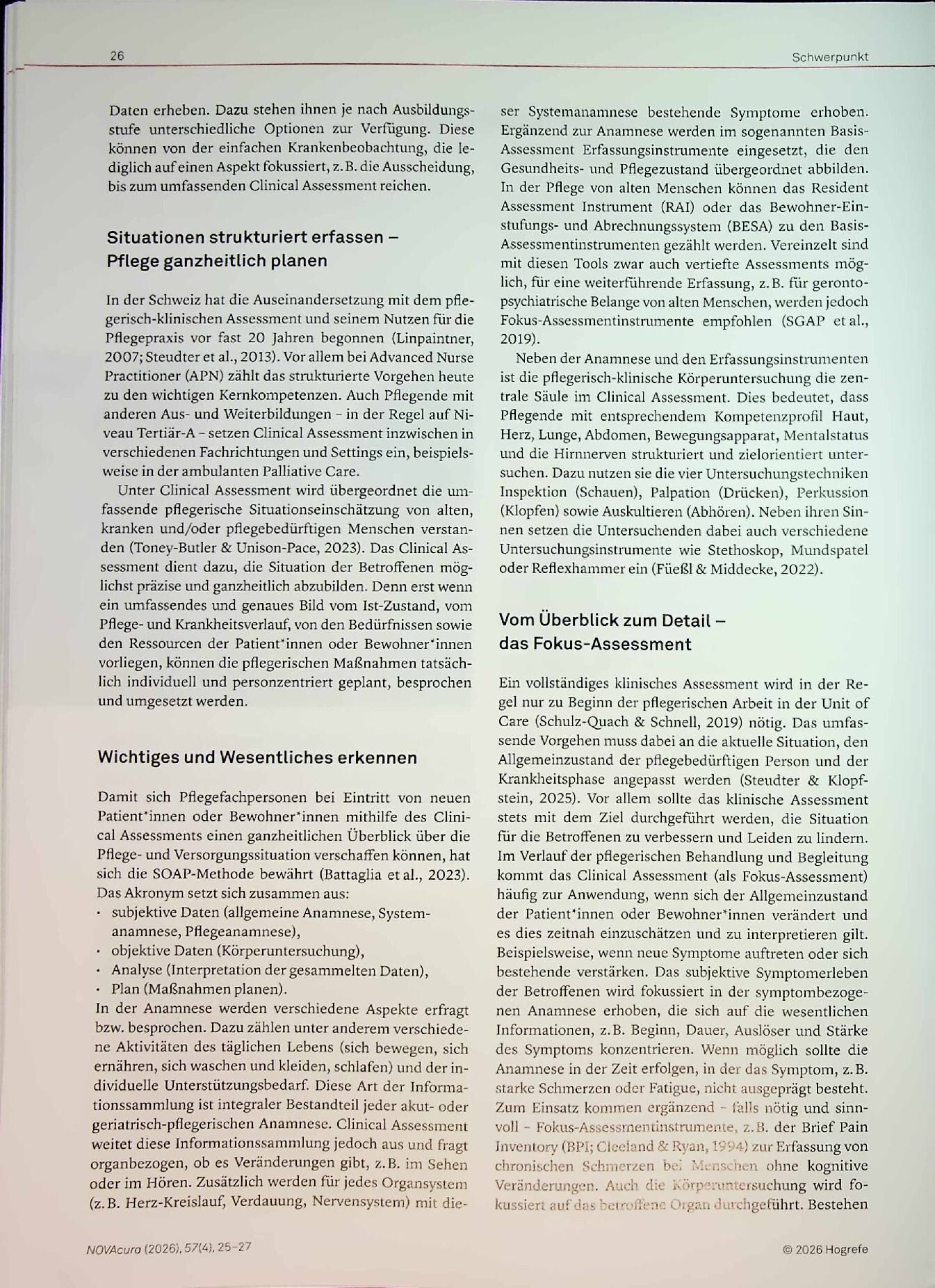 Vorschauseite 2: Wahrnehmen und Deuten im klinischen Assessment