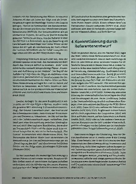 Vorschauseite 4: Ein neues Bundesinstitut für öffentliche Gesundheit - mehr als eine Frage des Namens