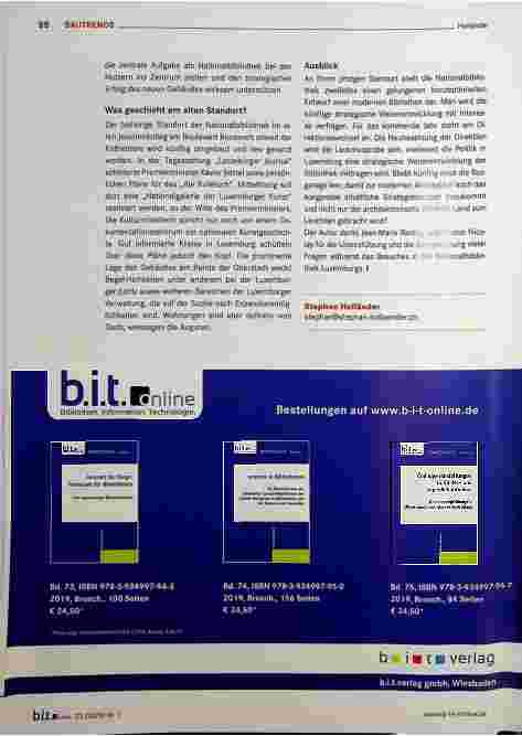 Vorschauseite 6: Eine Bibliothek inmitten von Bürokraten und Bankern