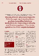 Vorschauseite 1: Standardisierte pharmakologische Delirtherapie nach kardiochirurgischen Eingriffen führt zur Reduktion der Intensivaufenthaltsund Beatmungsdauer: Eine retrospektive Prä-Post-Vergl…