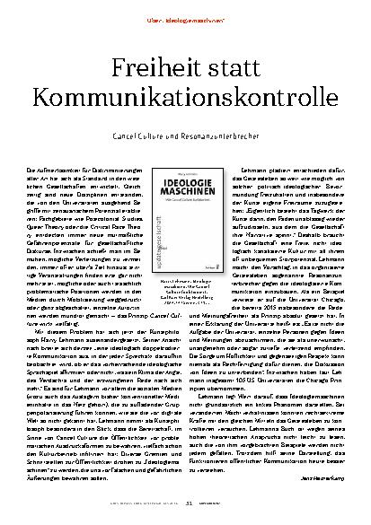 Vorschauseite 1: Freiheit statt Kommunikationskontrolle