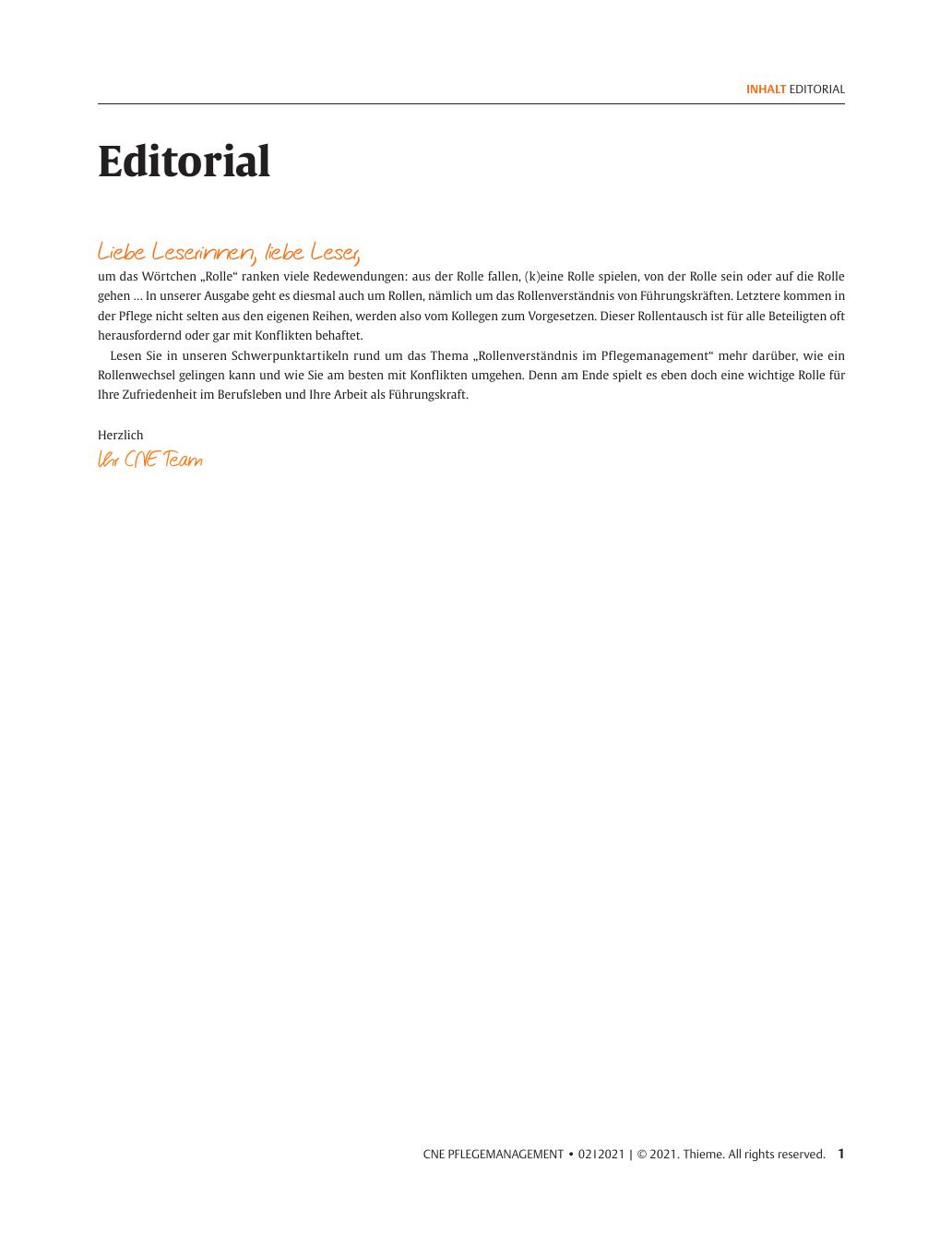 Vorschauseite 1: Editorial